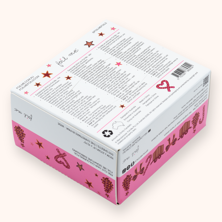 Christmas In Pink - Wide (PRE-CUT FOIL - 500 Sheets - 15cm x 27cm)