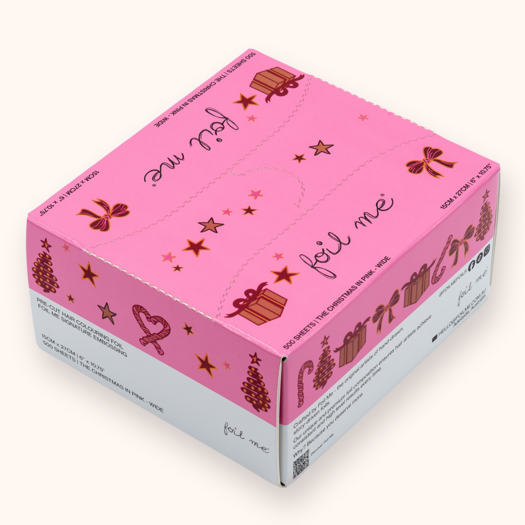 Christmas In Pink - Wide (PRE-CUT FOIL - 500 Sheets - 15cm x 27cm)