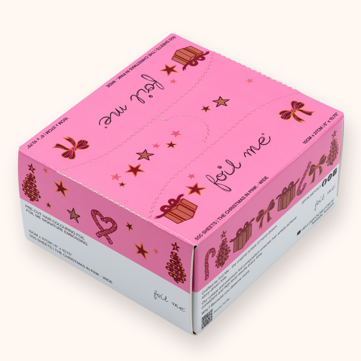 Christmas In Pink - Wide (PRE-CUT FOIL - 500 Sheets - 15cm x 27cm)