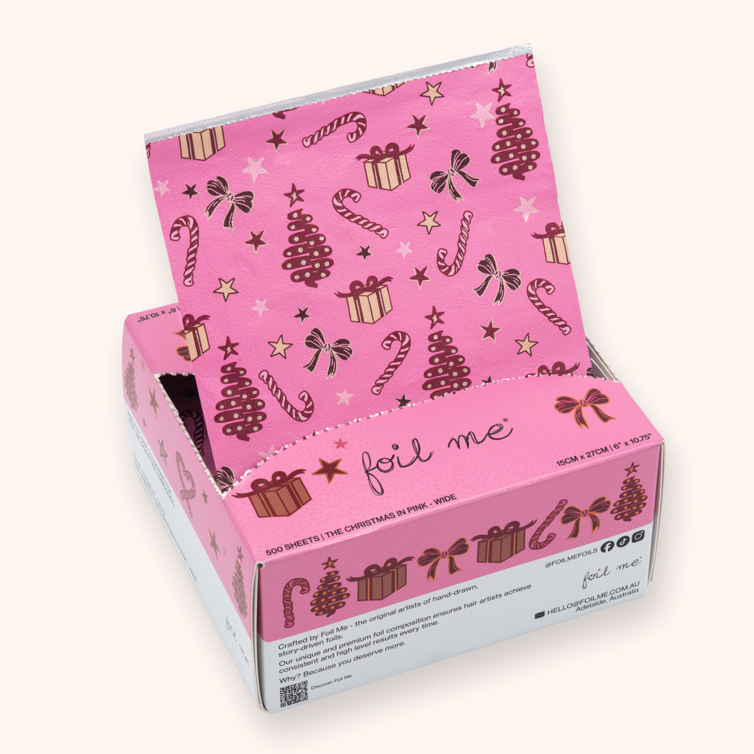 Christmas In Pink - Wide (PRE-CUT FOIL - 500 Sheets - 15cm x 27cm)