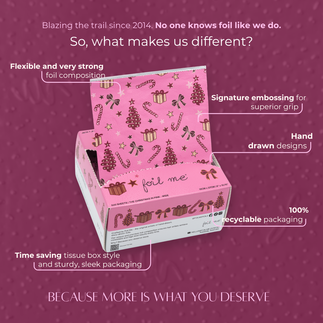 Christmas In Pink - Wide (PRE-CUT FOIL - 500 Sheets - 15cm x 27cm)